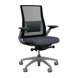 Vectra Highback Office Chair Office Chair, Conference Chair, Meeting Chair SitOnIt Mesh Color Onyx Fabric Color Ash Fog Frame