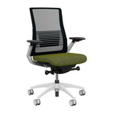 Vectra Highback Office Chair Office Chair, Conference Chair, Meeting Chair SitOnIt Mesh Color Onyx Fabric Color Leaf White Frame