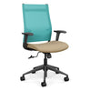 Wit Highback Office Chair Office Chair, Conference Chair, Teacher Chair SitOnIt Aqua Mesh Fabric Color Desert Carpet Castors