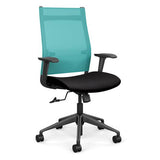 Wit Highback Office Chair Office Chair, Conference Chair, Teacher Chair SitOnIt Aqua Mesh Fabric Color Licorice Carpet Castors