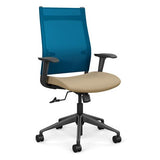 Wit Highback Office Chair Office Chair, Conference Chair, Teacher Chair SitOnIt Electric Blue Mesh Fabric Color Desert Carpet Castors