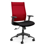 Wit Highback Office Chair Office Chair, Conference Chair, Teacher Chair SitOnIt Fire Mesh Fabric Color Licorice Carpet Castors