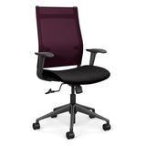 Wit Highback Office Chair Office Chair, Conference Chair, Teacher Chair SitOnIt Grape Mesh Fabric Color Licorice Carpet Castors