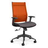 Wit Highback Office Chair Office Chair, Conference Chair, Teacher Chair SitOnIt Tangerine Mesh Fabric Color Kiss Carpet Castors