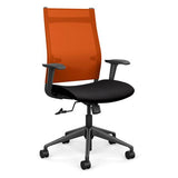 Wit Highback Office Chair Office Chair, Conference Chair, Teacher Chair SitOnIt Tangerine Mesh Fabric Color Licorice Carpet Castors