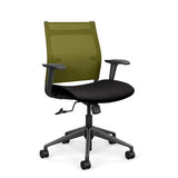 Wit Midback Office Chair Office Chair SitOnIt Apple Mesh Fabric Color Licorice Carpet Castor