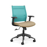 Wit Midback Office Chair Office Chair SitOnIt Aqua Mesh Fabric Color Desert Carpet Castor