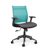 Wit Midback Office Chair Office Chair SitOnIt Aqua Mesh Fabric Color Kiss Carpet Castor