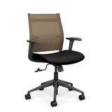 Wit Midback Office Chair Office Chair SitOnIt Desert Mesh Fabric Color Licorice Carpet Castor
