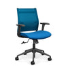 Wit Midback Office Chair Office Chair SitOnIt Electric-Blue Mesh Color Electric Blue Carpet Castor