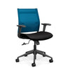 Wit Midback Office Chair Office Chair SitOnIt Electric-Blue Mesh Fabric Color Licorice Carpet Castor