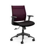 Wit Midback Office Chair Office Chair SitOnIt Grape Mesh Fabric Color Licorice Carpet Castor
