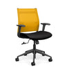 Wit Midback Office Chair Office Chair SitOnIt Lemon Mesh Fabric Color Licorice Carpet Castor