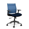 Wit Midback Office Chair Office Chair SitOnIt Ocean Mesh Fabric Color Navy Carpet Castor