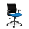 Wit Midback Office Chair Office Chair SitOnIt Onyx Mesh Color Electric Blue Carpet Castor