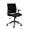 Wit Midback Office Chair Office Chair SitOnIt Onyx Mesh Fabric Color Licorice Carpet Castor
