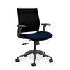 Wit Midback Office Chair Office Chair SitOnIt Onyx Mesh Fabric Color Navy Carpet Castor