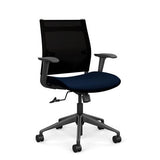 Wit Midback Office Chair Office Chair SitOnIt Onyx Mesh Fabric Color Navy Carpet Castor