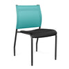 Wit Side Chair Armless Guest Chair SitOnIt Black Plastic Aqua Mesh Black Frame