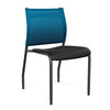 Wit Side Chair Armless Guest Chair SitOnIt Black Plastic Electric Blue Mesh Black Frame