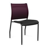Wit Side Chair Armless Guest Chair SitOnIt Black Plastic Grape Mesh Black Frame