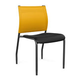Wit Side Chair Armless Guest Chair SitOnIt Black Plastic Lemon Mesh Black Frame