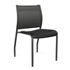 Wit Side Chair Armless Guest Chair SitOnIt Black Plastic Nickel Mesh Black Frame