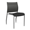 Wit Side Chair Armless Guest Chair SitOnIt Black Plastic Nickel Mesh Silver Frame