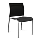 Wit Side Chair Armless Guest Chair SitOnIt Black Plastic Onyx Mesh Silver Frame