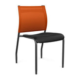 Wit Side Chair Armless Guest Chair SitOnIt Black Plastic Tangerine Mesh Black Frame