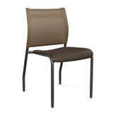 Wit Side Chair Armless Guest Chair SitOnIt Chocolate Plastic Desert Mesh Black Frame