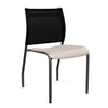 Wit Side Chair Armless Guest Chair SitOnIt Latte Plastic Onyx Mesh Black Frame