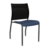 Wit Side Chair Armless Guest Chair SitOnIt Navy Plastic Onyx Mesh Black Frame