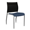 Wit Side Chair Armless Guest Chair SitOnIt Navy Plastic Onyx Mesh Silver Frame