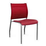 Wit Side Chair Armless Guest Chair SitOnIt Red Plastic Fire Mesh Silver Frame