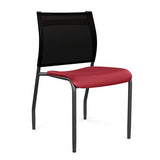 Wit Side Chair Armless Guest Chair SitOnIt Red Plastic Onyx Mesh Black Frame