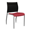 Wit Side Chair Armless Guest Chair SitOnIt Red Plastic Onyx Mesh Silver Frame