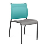 Wit Side Chair Armless Guest Chair SitOnIt Slate Plastic Aqua Mesh Black Frame