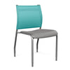 Wit Side Chair Armless Guest Chair SitOnIt Slate Plastic Aqua Mesh Silver Frame