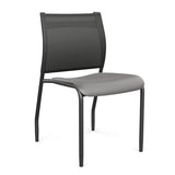 Wit Side Chair Armless Guest Chair SitOnIt Slate Plastic Nickel Mesh Black Frame